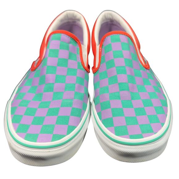 Vans Slip On Checkerboard Skate Shoe - Tomato / Orchid MEN 7/ WMN 8.5. EXCLUSIVE - Picture 11 of 16